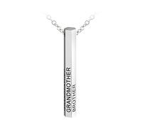GMJGCIRVC Collier à barre verticale 3D personnalisé 4/6 côté gravé avec boîte de texte, bijoux en acier inoxydable pour femmes et hommes - 4 couleurs, 5 longueurs