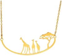 GMJGCIRVC Collier accessoires Girafe pour femmes, filles dessinées, charme, bijoux, pendentif animal mignon, chaîne simple