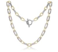 GMJGCIRVC Collier câble en fil pour femmes, cercles de chaîne à maillons bicolores et bijoux fantaisie de créateur classique ajustable femmes cadeaux
