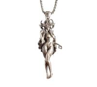 GMJGCIRVC collier collier ghic chaîne exquise corne long hair déesse pendentif pour les hommes femmes charme unique wear wusts cadeau amitié bijoux