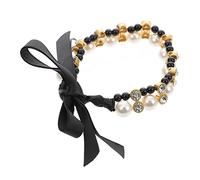 GMJGCIRVC Collier d'animaux de compagnie noire en satin avec un noeud papillon pour chiens et chats
