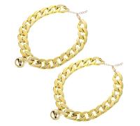 GMJGCIRVC Collier de chien de chaîne en or 2pcs avec collier de collier élégant en cloche pour chiens petits à moyens pour les fêtes et usage quotidien de conception confortable et légère