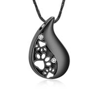 GMJGCIRVC Collier en Forme de Larme imprimé, Bijoux pour Cendres, Souvenir funéraire, Cadeau pour la Perte d'un Chien ou d'un Chat