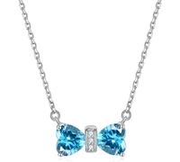 GMJGCIRVC Collier Femme Collier Bow Pendant Cumbic Zirconia Douze constellations Bijoux de pierre de naissance pour filles bijoux
