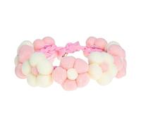 GMJGCIRVC Collier pour animaux de compagnie en tricot à main avec décoration de fleurs chiot créatif et cravate de chat douce pour le festival et les usures quotidiennes et le rose