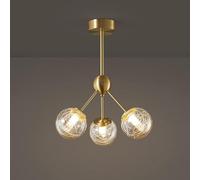 GMJGCIRVC Copper Chandelier Lights E27 LED DIMMable Plafond Light Ayémorrage Verre Boule suspendue Chandeliers Indoor salon chambre à manger Chandeliers réglables