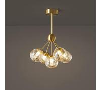 GMJGCIRVC Copper Chandelier Lights E27 LED DIMMable Plafond Light Ayémorrage Verre Boule suspendue Chandeliers Indoor salon chambre à manger Chandeliers réglables
