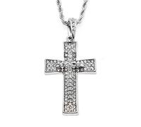 GMJGCIRVC Couleur Rhingestone Iced Out Cross Pendant pour femmes hommes Double