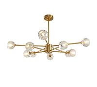 GMJGCIRVC Crystal Pendant Light Modern Chandelier Sputnik Chandelier Mid Century Gold Branches Chandeliers Ceiling Light Fixtures Compatible with Dining Room Bedroom Living Room G9 Bulbs,k9