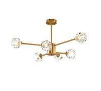GMJGCIRVC Crystal Pendant Light Modern Chandelier Sputnik Chandelier Mid Century Gold Branches Chandeliers Ceiling Light Fixtures Compatible with Dining Room Bedroom Living Room G9 Bulbs,k9