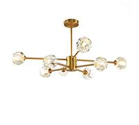 GMJGCIRVC Crystal Pendant Light Modern Chandelier Sputnik Chandelier Mid Century Gold Branches Chandeliers Ceiling Light Fixtures Compatible with Dining Room Bedroom Living Room G9 Bulbs,k9