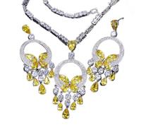 GMJGCIRVC Cumbic Zirconia Stone Pichet Drop Drop Collier Boucles d'oreilles Bouites de mariage pour les ensembles de bijoux mariés