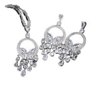 GMJGCIRVC Cumbic Zirconia Stone Pichet Drop Drop Collier Boucles d'oreilles Bouites de mariage pour les ensembles de bijoux mariés