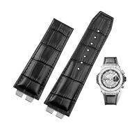 GMJGCIRVC Custom Crocodile Grain Genuine Leather Watch Band For Ubom Big Bang 411 Quick Release Strap 27-19mm
