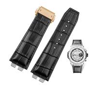 GMJGCIRVC Custom Crocodile Grain Genuine Leather Watch Band For Ubom Big Bang 411 Quick Release Strap 27-19mm