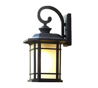 GMJGCIRVC Éclairage de lampe murale Industriel Vintage étanche avec un style de verre transparent extérieur Light Garden Porch Patio Extérieur Orbe Black Ancient Indoor and Outdoor -Small (Medium)