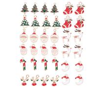 GMJGCIRVC Ensemble de pendentifs de Noël en Alliage, 36 pièces, Breloques créatives en métal mélangé pour Collier, Bracelet, Accessoires de Bijoux artisanaux pour l'artisanat de Vacances