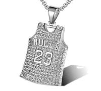 GMJGCIRVC Fashion Hip Hop 23 Collier pendentif en jersey complet Accessoires de chaîne de sauteurs longs personnalisés masculins