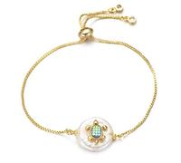 GMJGCIRVC Garçons et filles Chaîne de curseur de famille Shell Natural Shell Cubic Zirconia Charme Femmes Fashion Bijoux