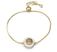 GMJGCIRVC Garçons et filles Chaîne de curseur de famille Shell Natural Shell Cubic Zirconia Charme Femmes Fashion Bijoux