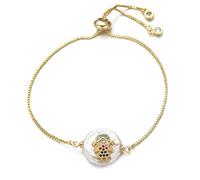 GMJGCIRVC Garçons et filles Chaîne de curseur de famille Shell Natural Shell Cubic Zirconia Charme Femmes Fashion Bijoux