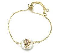 GMJGCIRVC Garçons et filles Chaîne de curseur de famille Shell Natural Shell Cubic Zirconia Charme Femmes Fashion Bijoux