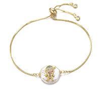 GMJGCIRVC Garçons et filles Chaîne de curseur de famille Shell Natural Shell Cubic Zirconia Charme Femmes Fashion Bijoux