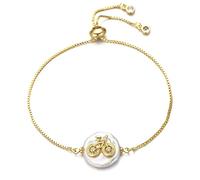GMJGCIRVC Garçons et filles Chaîne de curseur de famille Shell Natural Shell Cubic Zirconia Charme Femmes Fashion Bijoux