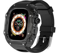 GMJGCIRVC Kit de modification RM Case transparent avec bande, pour ultra 49 mm, ensemble de mods de couverture et bracelet entièrement transparent, pour iwatch 8 7 6 5 4 SE Upgrade et remplacer le