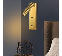 GMJGCIRVC Lampe murale, LED LECTRE LECTURE MUR MUR PLONCE MUR ALIGNABLE AVEC CUTON, CHIETTE DE LA TIFFORME MUR AVEC PORT DE CHARGE USB, MOTER