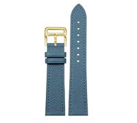 GMJGCIRVC Le bracelet de montre en cuir véritable est adapté pour les montres de 18/20/22 mm, confortable et confortable., Bleu/or, 20mm