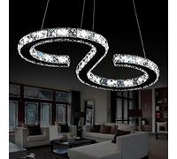 GMJGCIRVC LED MODERNE Chandelier Lampe, S Type Luxury Luxury Crystal Crystal LED Pendant lampe PENSANT LAMPE LAMPE LAMPRE LECHEUR PLAT PLAC