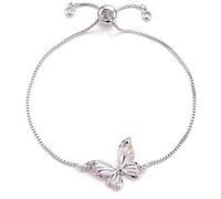 GMJGCIRVC mignon cubic zirconia papillon charme femelle chain de rose ajusté bijoux femelle