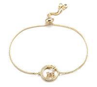 GMJGCIRVC Mignon Elk Deer Charme Animal Bijoux Clider Chaîne de zircone cubique Round pour Woman Child