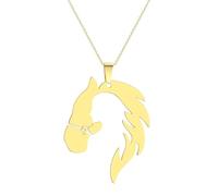 GMJGCIRVC necklace Steel Animal Pendant for Women Temperament Horse Clavicle Chain Her Party necklace Jewelry Gift with You