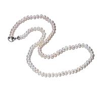 GMJGCIRVC Nouveau 2025 Blanc Naturel Femmes Collier De Perles D'eau Douce, Collier Sterling, Bijoux De Perles De Mode, Longueur 45Cm Avec Pour Vous Bijoux Accessoires De Mode Cadeau Créatif