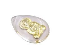 GMJGCIRVC Nouveau Gol Tone Yellow Lucky Guanyin M-Made Crystal Drop Pendant Women Men Gift