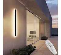 GMJGCIRVC Outdoor Modern Up Down Wall Light Waterproof IP65 Dimmable Wall Lamp Exterior Wall Sconce Up Down Light Wall Wash Lights with Remote Control Corridor Courtyard Walkway Park, Rectangle Black