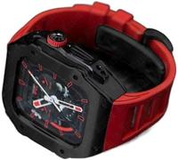 GMJGCIRVC RM Style Stainless Steel Watch Case+Rubber Watch Band Mod Kit，For Ultra 8 7 6 5 4 SE 49mm 45mm 44mm，Men Rubber Watch Strap Watch Modification Kit