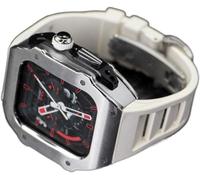 GMJGCIRVC RM Style Stainless Steel Watch Case+Rubber Watch Band Mod Kit，For Ultra 8 7 6 5 4 SE 49mm 45mm 44mm，Men Rubber Watch Strap Watch Modification Kit