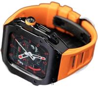 GMJGCIRVC RM Style Stainless Steel Watch Case+Rubber Watch Band Mod Kit，For Ultra 8 7 6 5 4 SE 49mm 45mm 44mm，Men Rubber Watch Strap Watch Modification Kit