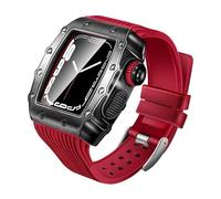 GMJGCIRVC Rubber Watch Strap Stainless Steel Metal Watch Case Protective Kit,For 9 8 7 6 5 4 3 SE 45mm 44mm 41mm 40mm Series Watch Upgrade Replacement Strap