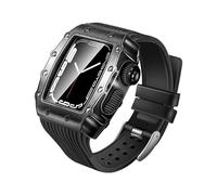 GMJGCIRVC Rubber Watch Strap Stainless Steel Metal Watch Case Protective Kit,For 9 8 7 6 5 4 3 SE 45mm 44mm 41mm 40mm Series Watch Upgrade Replacement Strap