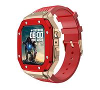 GMJGCIRVC Silicone Watch Band Stainless Steel Watch Case Metal Frame Set,For Band Case 44mm 45mm 42mm 9 8 7 6 5 4 SE Series Replace Strap