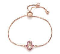 GMJGCIRVC Square Cumbic Zirconia Sliding Chain de cristal rose Bijoux femelles