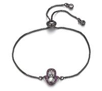 GMJGCIRVC Square Cumbic Zirconia Sliding Chain de cristal rose Bijoux femelles