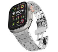 GMJGCIRVC Stainless Steel Band for Ultra 2 Band 49mm 45mm 44mm 42mm, Metal Strap with Folding Clasp for Series 9 8 7 6 5 4 3 2 1 Ultra/Ultra 2 Men