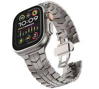 GMJGCIRVC Stainless Steel Band for Ultra 2 Band 49mm 45mm 44mm 42mm, Metal Strap with Folding Clasp for Series 9 8 7 6 5 4 3 2 1 Ultra/Ultra 2 Men