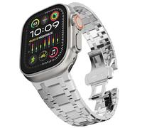 GMJGCIRVC Stainless Steel Band for Ultra 2 Band 49mm 45mm 44mm 42mm, Metal Strap with Folding Clasp for Series 9 8 7 6 5 4 3 2 1 Ultra/Ultra 2 Men