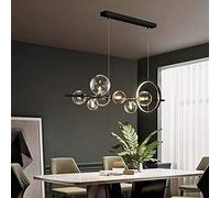 GMJGCIRVC Table à manger à LED Pendante Lumière, Nordic Black LED PENDANT LEIL VREILLE BULLE BULLE PHAGIER DESSAUX ROBS Tissu Chandelier